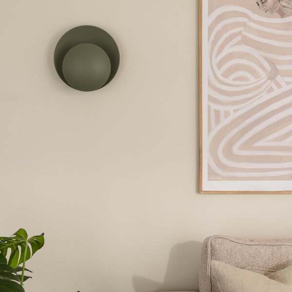 Globen Lighting Φωτιστικό τοίχου ORBIT, πράσινο, μέταλλο, Ø 30 cm, Πράσινο, Σαλόνι / τραπεζαρία, Μέταλλο, σύγχρονο