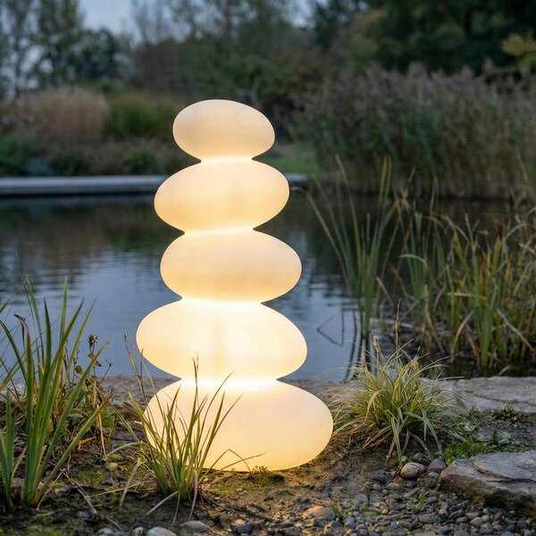 Lucande Λάμπα βεράντας LED Soriel, λευκή, 72 cm, stepdim, IP54, ρυθμιζόμενος, Λευκό, Πλαστικό, σύγχρονο