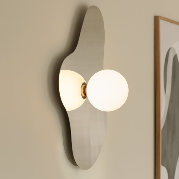 Globen Lighting Φωτιστικό τοίχου ILLUSION, χρώμιο, γυαλί, 60 cm, Γκρι, Σαλόνι / τραπεζαρία, Γυαλί, σύγχρονο