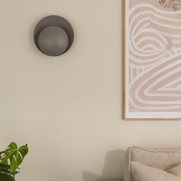 Globen Lighting Φωτιστικό τοίχου ORBIT, γκρι, μέταλλο, Ø 30 cm, Γκρι, Σαλόνι / τραπεζαρία, Μέταλλο, σύγχρονο