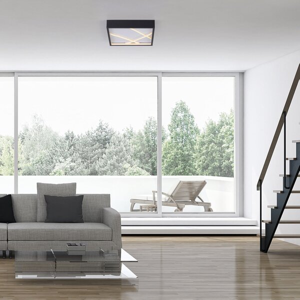 JUST LIGHT. GmbH Φωτιστικό οροφής LED Mikado, 30 x cm, μαύρο, ρυθμιζόμενος, Μαύρο, Σαλόνι / τραπεζαρία, Μέταλλο, σύγχρονο
