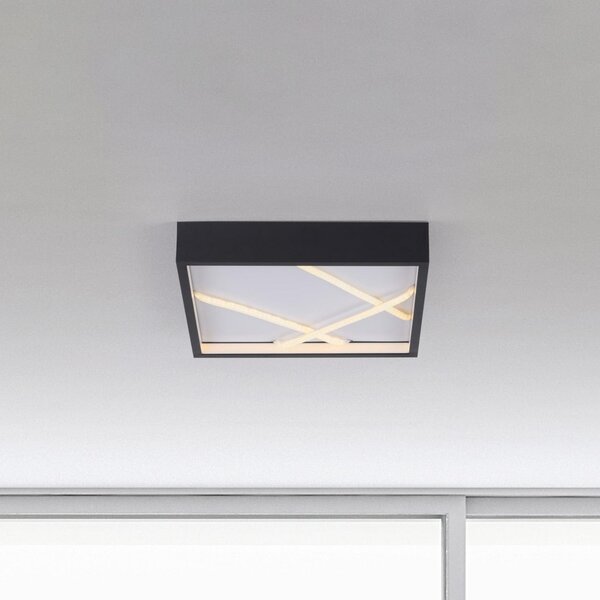 JUST LIGHT. GmbH Φωτιστικό οροφής LED Mikado, 30 x cm, μαύρο, ρυθμιζόμενος, Μαύρο, Σαλόνι / τραπεζαρία, Μέταλλο, σύγχρονο