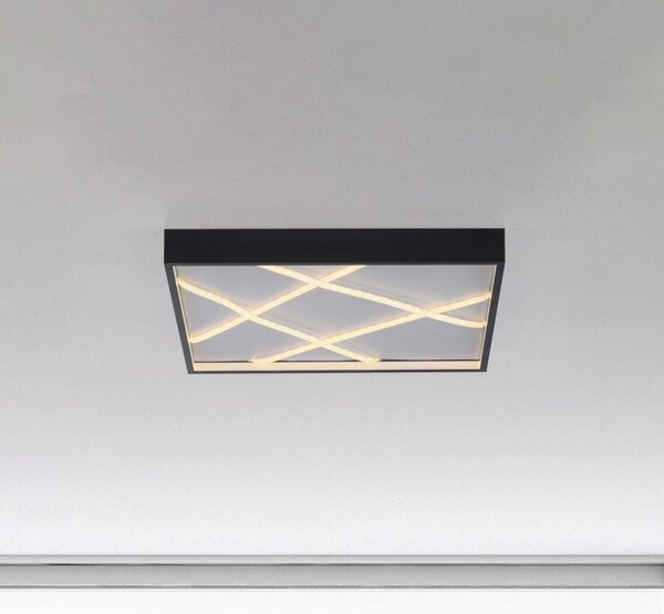 JUST LIGHT. GmbH Φωτιστικό οροφής LED Mikado, 50 x cm, μαύρο, ρυθμιζόμενος, Μαύρο, Σαλόνι / τραπεζαρία, Μέταλλο, σύγχρονο