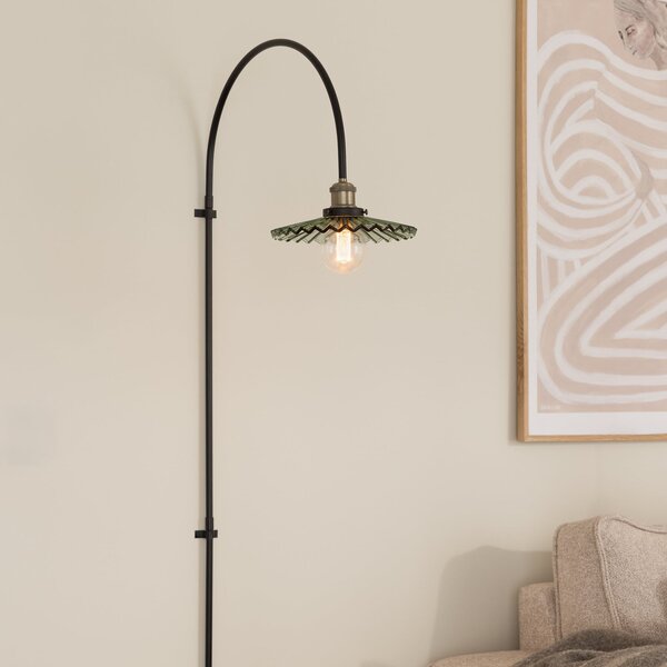 Globen Lighting Φωτιστικό τοίχου COBBLER, πράσινο, ύψος 150 cm, γυαλί, Μαύρο, Σαλόνι / τραπεζαρία, Γυαλί, σχεδιασμός