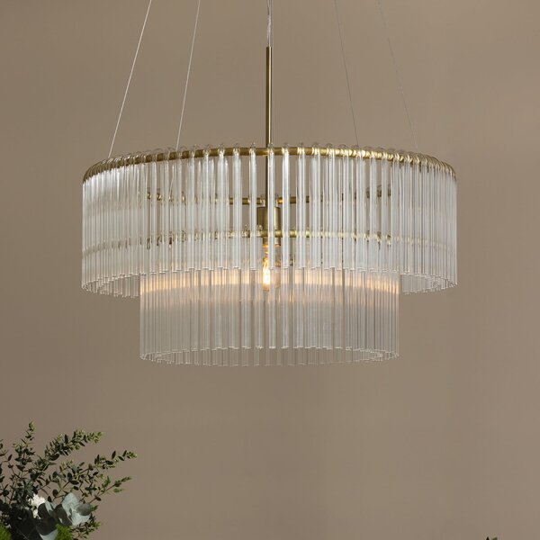 Globen Lighting Κρεμαστό φωτιστικό HOOK 60, γυαλί, διαφανές, ρυθμιζόμενος, Διαφανές, Σαλόνι / τραπεζαρία, Γυαλί, σχεδιασμός