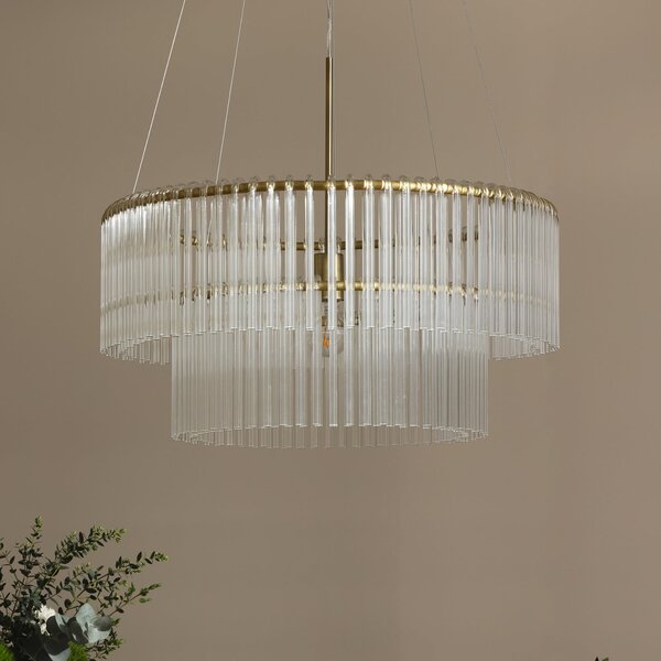 Globen Lighting Κρεμαστό φωτιστικό HOOK 60, γυαλί, διαφανές, ρυθμιζόμενος, Διαφανές, Σαλόνι / τραπεζαρία, Γυαλί, σχεδιασμός