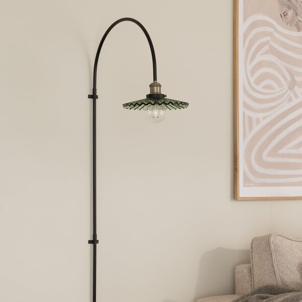 Globen Lighting Φωτιστικό τοίχου COBBLER, πράσινο, ύψος 150 cm, γυαλί, Μαύρο, Σαλόνι / τραπεζαρία, Γυαλί, σχεδιασμός