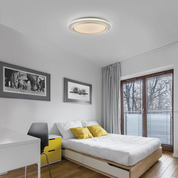 JUST LIGHT. GmbH Φωτιστικό οροφής LED Lago Ø 49,3 cm CCT Τηλεχειριστήριο, ρυθμιζόμενος, Λευκό, Σαλόνι / τραπεζαρία, Μέταλλο, σύγχρονο