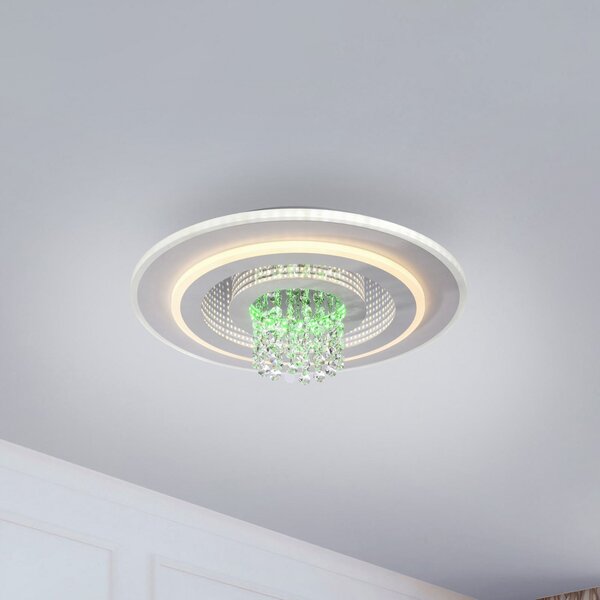 JUST LIGHT. GmbH Φωτιστικό οροφής LED Tolago RGB, CCT, λευκό, τηλεχειριστήριο, ρυθμιζόμενος, Λευκό, Σαλόνι / τραπεζαρία, Μέταλλο, σύγχρονο