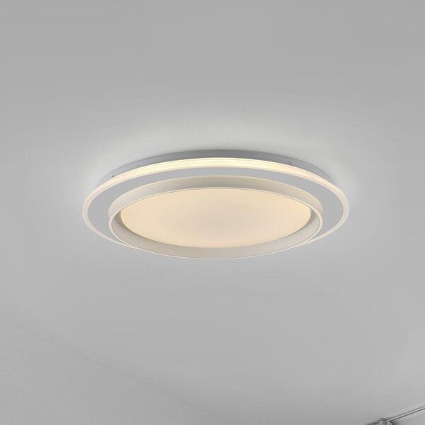 JUST LIGHT. GmbH Φωτιστικό οροφής LED Lago Ø 49,3 cm CCT Τηλεχειριστήριο, ρυθμιζόμενος, Λευκό, Σαλόνι / τραπεζαρία, Μέταλλο, σύγχρονο