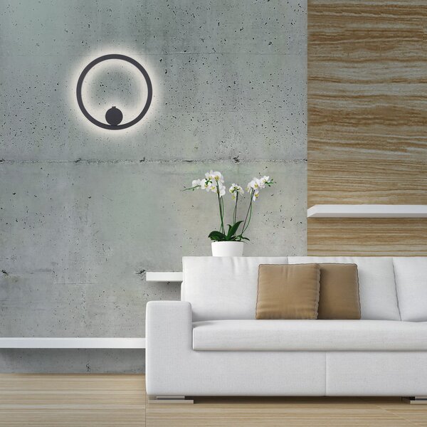 JUST LIGHT. GmbH Φωτιστικό τοίχου LED με μπαταρία Archie, μαύρο, 3.000 K, ρυθμιζόμενος, Μαύρο, Σαλόνι / τραπεζαρία, Μέταλλο, σύγχρονο