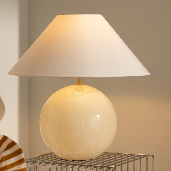 Globen Lighting Επιτραπέζια λάμπα IRIS, κρεμ, ύψος 45 cm, Μπεζ, Σαλόνι / τραπεζαρία, Ύφασμα / Κλωστοϋφαντουργία, Σκανδιναβικό