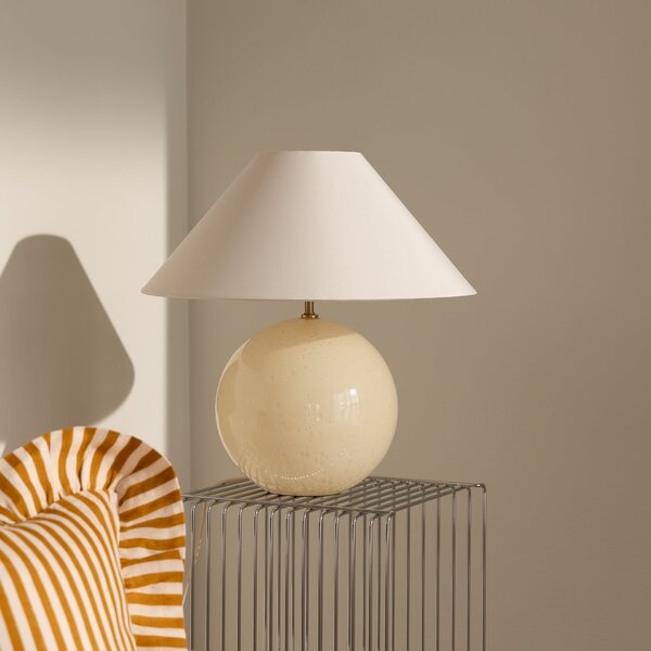 Globen Lighting Επιτραπέζια λάμπα IRIS, κρεμ, ύψος 45 cm, Μπεζ, Σαλόνι / τραπεζαρία, Ύφασμα / Κλωστοϋφαντουργία, Σκανδιναβικό