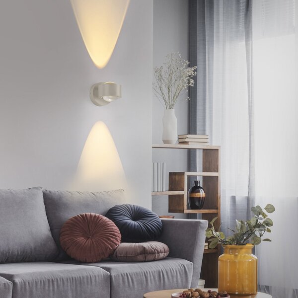 JUST LIGHT. GmbH Φωτιστικό τοίχου LED με μπαταρία Chia, άμμος, σίδηρος, 3.000 K, ρυθμιζόμενος, Μπεζ, Σαλόνι / τραπεζαρία, Μέταλλο, σύγχρονο