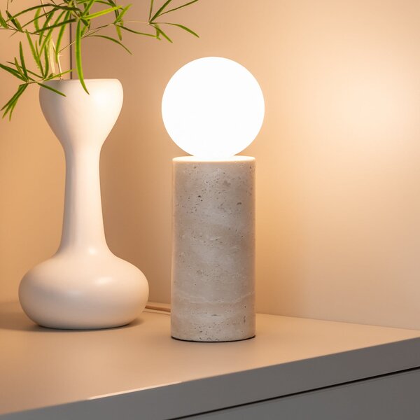 IT´S ABOUT ROMI It's about RoMi Επιτραπέζια λάμπα Tivoli, λευκή, ύψος 33 cm, Λευκό, Σαλόνι / τραπεζαρία, Πέτρα, σύγχρονο