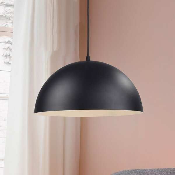 Schöner Wohnen Κρεμαστό φωτιστικό Ali μαύρο, σίδερο, Ø 38 cm, E27, ρυθμιζόμενος, Μαύρο, Σαλόνι / τραπεζαρία, Μέταλλο, Σκανδιναβικό