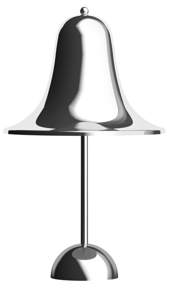 Verpan VERPAN LED-Akku-Τραπεζοειδής λάμπα Pantop, χρώμιο, ύψος 30 cm, IP44, ρυθμιζόμενος, Σαλόνι / τραπεζαρία, Πλαστικό, σχεδιασμός