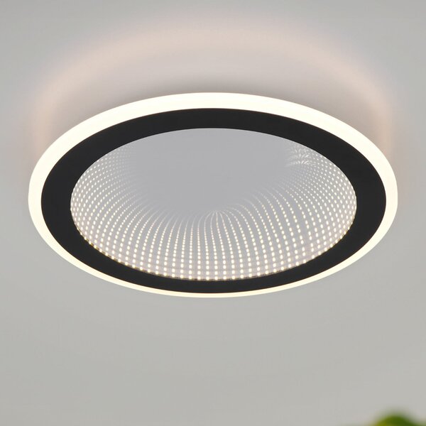 Reality Leuchten Φωτιστικό οροφής LED Glace, μαύρο, CCT, ρυθμιζόμενο, μέταλλο, ρυθμιζόμενος, Μαύρο, Σαλόνι / τραπεζαρία, Μέταλλο, σύγχρονο