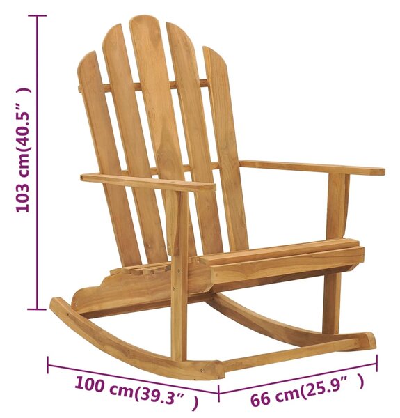 VidaXL Κουνιστές Πολυθρόνες Adirondack 2 τεμ. από Μασίφ Ξύλο Teak