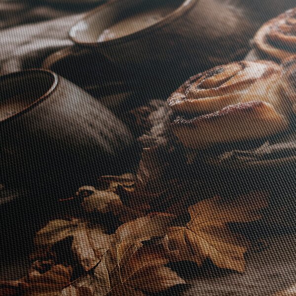 Πίνακας σε καμβά φθινοπωρινό hygge με καφέ