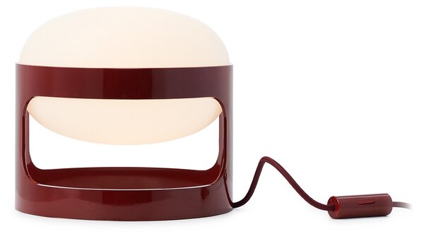 Kartell Επιτραπέζια λάμπα KD28, σκούρο κόκκινο, Ø 25 cm, E14-LED, Κόκκινο, Σαλόνι / τραπεζαρία, Πλαστικό, σχεδιασμός