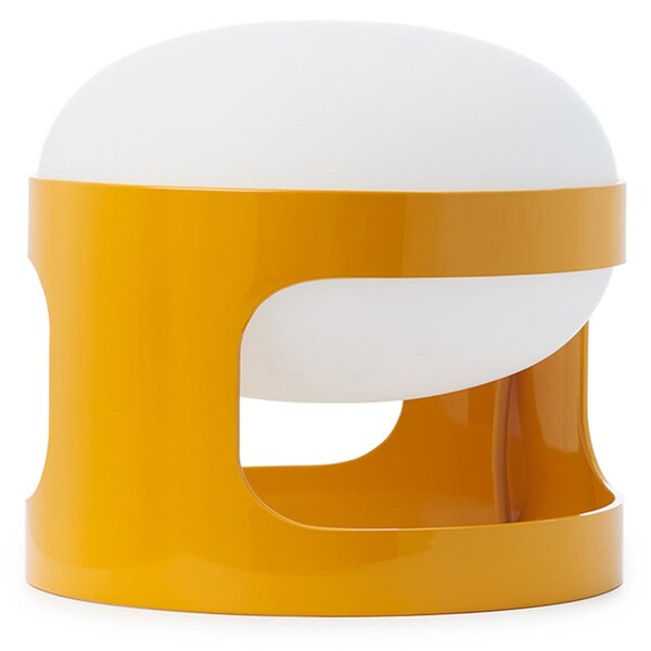 Kartell Επιτραπέζια λάμπα KD28, κίτρινο μουστάρδας, Ø 25 cm, E14-LED, Κίτρινο, Σαλόνι / τραπεζαρία, Πλαστικό, σχεδιασμός