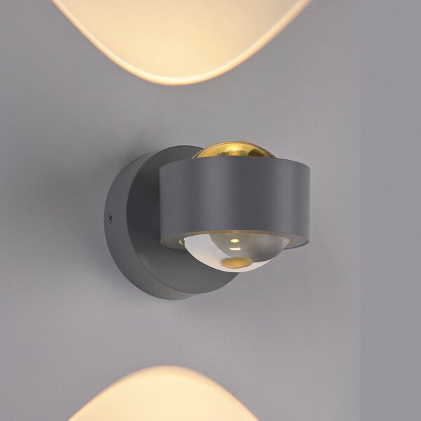 Schöner Wohnen LED-Wandlampe Chia, ασημί, 3.000 K, up/down, Μεταλλικό, Σαλόνι / τραπεζαρία, Πλαστικό, σύγχρονο