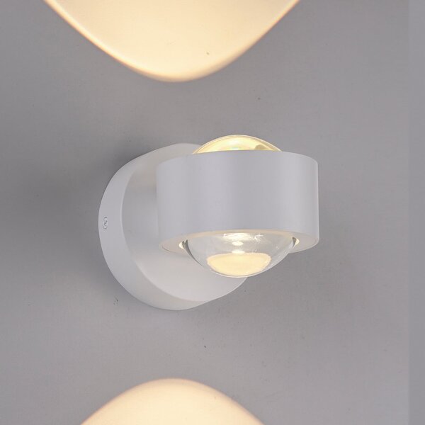Schöner Wohnen Φωτιστικό τοίχου LED Chia, λευκό, 3.000 K, up/down, Λευκό, Σαλόνι / τραπεζαρία, Πλαστικό, σύγχρονο