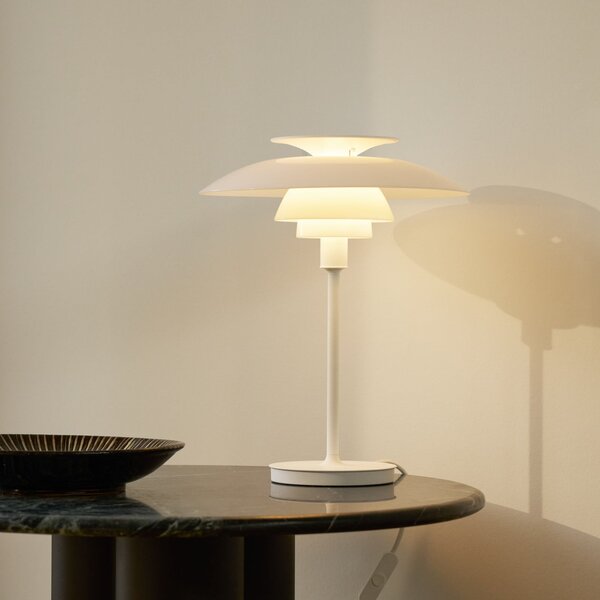 Louis Poulsen Επιτραπέζια λάμπα PH80, λευκό οπαλίνα, ύψος 40 cm, E14, Λευκό, Σαλόνι / τραπεζαρία, Αλουμίνιο, Σκανδιναβικό