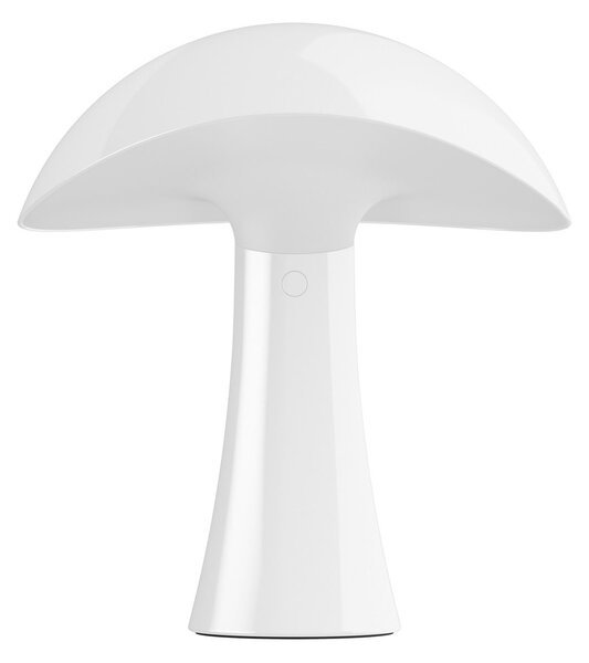 Louis Poulsen LED-Akkutischleuchte Rumee 220, λευκό, IP44, ρυθμιζόμενος, Λευκό, Σαλόνι / τραπεζαρία, Πλαστικό, Σκανδιναβικό