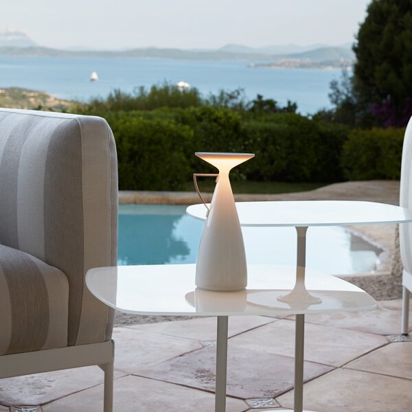Kartell LED φορητή επιτραπέζια λάμπα Camomille, λευκή, ύψος 24 cm, ρυθμιζόμενος, Λευκό, Σαλόνι / τραπεζαρία, Πλαστικό, σχεδιασμός