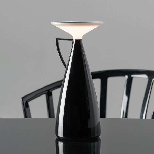 Kartell LED φορητή επιτραπέζια λάμπα Camomille, μαύρη, ύψος 24 cm, ρυθμιζόμενος, Μαύρο, Σαλόνι / τραπεζαρία, Πλαστικό, σχεδιασμός
