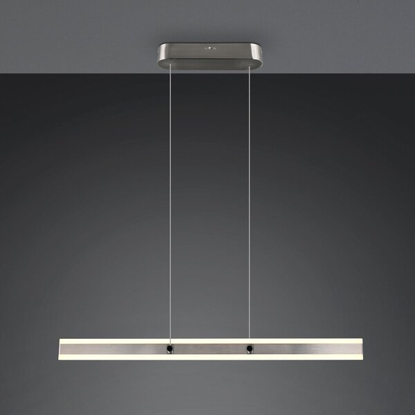 Trio Lighting Κρεμαστή λάμπα LED Arcola, χρώμα νικελίου, μήκος 115 cm CCT 2-φωτιστικά., ρυθμιζόμενος, Μεταλλικό, Σαλόνι / τραπεζαρία, Μέταλλο, σύγχρονο