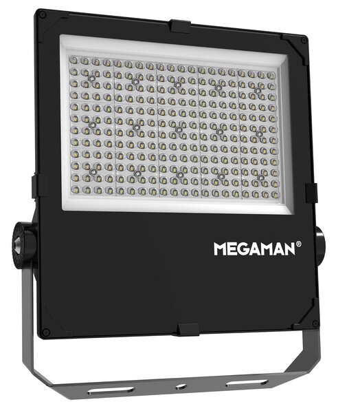 MEGAMAN LED προβολέας εξωτερικού χώρου Hugo, 150 W, 3000 K, IP66, Μαύρο, Αλουμίνιο
