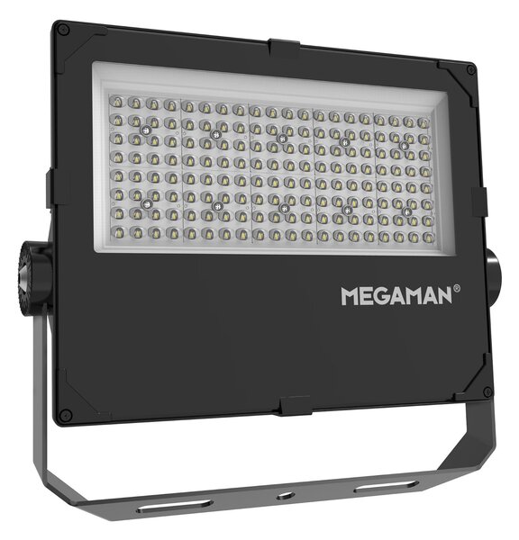 MEGAMAN LED προβολέας εξωτερικού χώρου Hugo, 90 W, 3000 K, IP66, Μαύρο, Αλουμίνιο