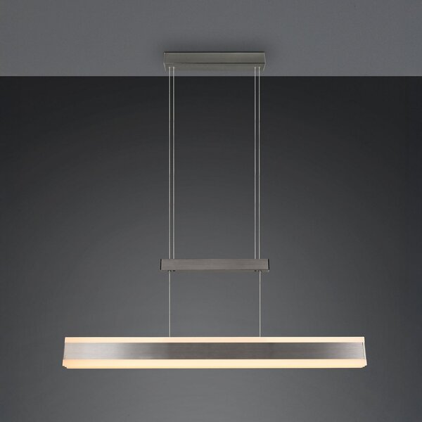 Trio Lighting Κρεμαστή λάμπα LED Arcola, χρώμα νικελίου, 152 cm, CCT Touchdimmer, ρυθμιζόμενος, Μεταλλικό, Σαλόνι / τραπεζαρία, Μέταλλο, σύγχρονο