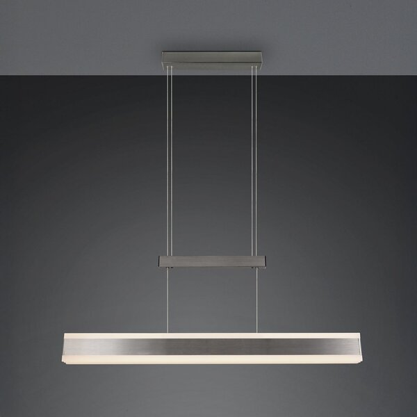 Trio Lighting Κρεμαστή λάμπα LED Arcola, χρώμα νικελίου, 152 cm, CCT Touchdimmer, ρυθμιζόμενος, Μεταλλικό, Σαλόνι / τραπεζαρία, Μέταλλο, σύγχρονο
