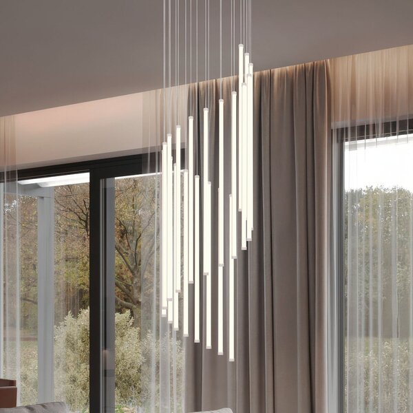 Trio Lighting Κρεμαστό φωτιστικό LED Baxter, ανοιχτό γκρι, Ø 37 cm, μέταλλο CCT ρυθμιζόμενο, ρυθμιζόμενος, Γκρι, Σαλόνι / τραπεζαρία, Μέταλλο, σύγχρονο