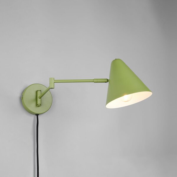 Trio Lighting Φωτιστικό τοίχου Cosima, πράσινο, προεξοχή 54 cm, μέταλλο, Πράσινο, Σαλόνι / τραπεζαρία, Μέταλλο, σύγχρονο