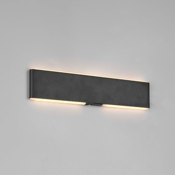 Trio Lighting LED-Ακουστική λάμπα τοίχου Conchita, πλάτος 32 cm, μαύρο, μέταλλο, ρυθμιζόμενος, Μαύρο, Σαλόνι / τραπεζαρία, Μέταλλο, σύγχρονο