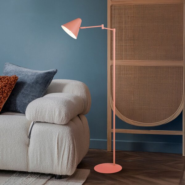 Trio Lighting Φωτιστικό δαπέδου Cosima, αποικί, ύψος 126 cm, μέταλλο, Πορτοκαλί, Σαλόνι / τραπεζαρία, Μέταλλο, σύγχρονο