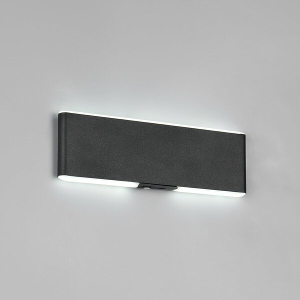Trio Lighting LED-Akku-Wandlampe Conchita, πλάτος 22 cm, μαύρο, μέταλλο, ρυθμιζόμενος, Μαύρο, Σαλόνι / τραπεζαρία, Μέταλλο, σύγχρονο