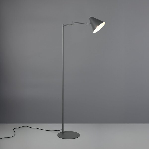 Trio Lighting Φωτιστικό δαπέδου Cosima, ανθρακί, ύψος 126 cm, μέταλλο, Μαύρο, Σαλόνι / τραπεζαρία, Μέταλλο, σύγχρονο