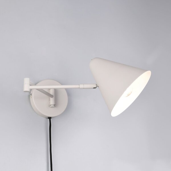Trio Lighting Φωτιστικό τοίχου Cosima, ανοιχτό γκρι, προεξοχή 54 cm, μέταλλο, Γκρι, Σαλόνι / τραπεζαρία, Μέταλλο, σύγχρονο