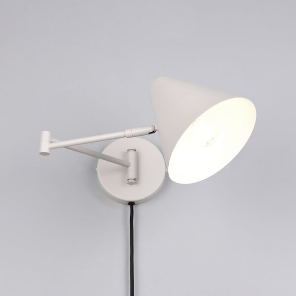 Trio Lighting Φωτιστικό τοίχου Cosima, ανοιχτό γκρι, προεξοχή 54 cm, μέταλλο, Γκρι, Σαλόνι / τραπεζαρία, Μέταλλο, σύγχρονο