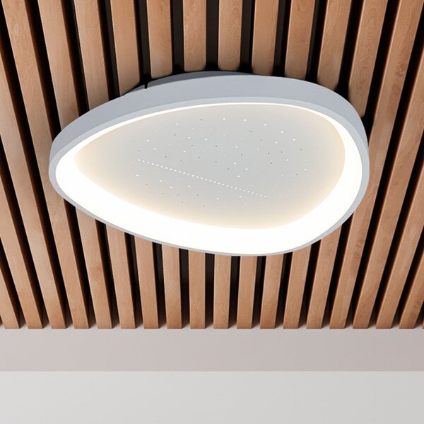 Näve Φωτιστικό οροφής LED Argesa Ø 60,5 cm, λευκό, CCT, τηλεχειριστήριο, ρυθμιζόμενος, Λευκό, Σαλόνι / τραπεζαρία, Μέταλλο, σύγχρονο