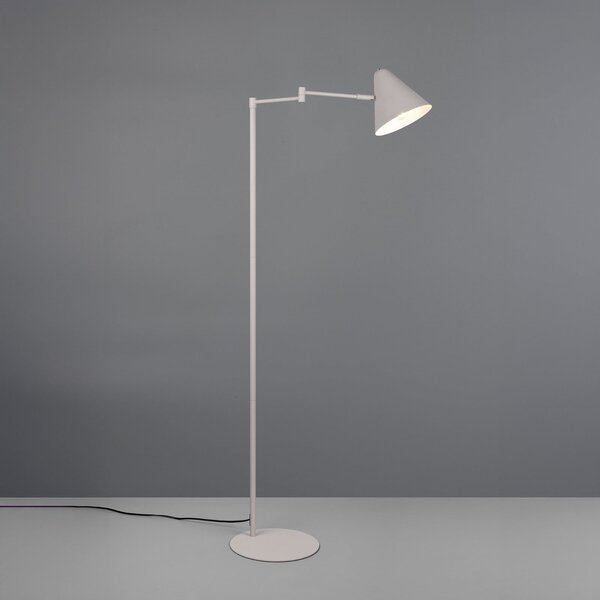 Trio Lighting Φωτιστικό δαπέδου Cosima, ανοιχτό γκρι, ύψος 126 cm, μέταλλο, Γκρι, Σαλόνι / τραπεζαρία, Μέταλλο, σύγχρονο