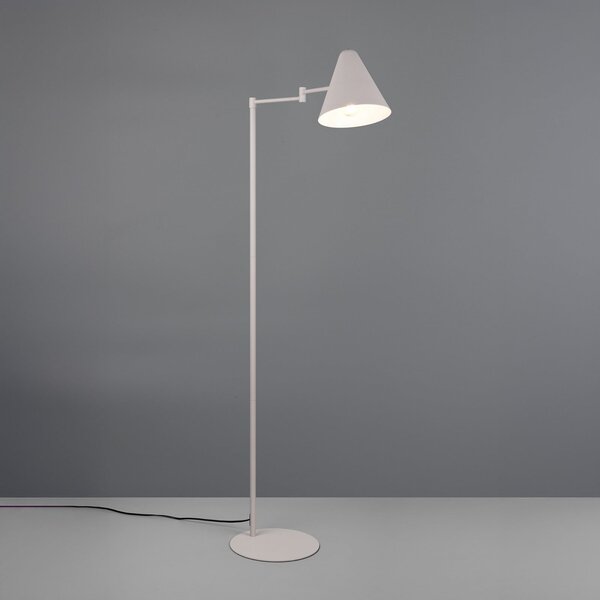 Trio Lighting Φωτιστικό δαπέδου Cosima, ανοιχτό γκρι, ύψος 126 cm, μέταλλο, Γκρι, Σαλόνι / τραπεζαρία, Μέταλλο, σύγχρονο