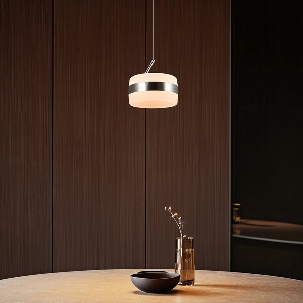 Trio Lighting Κρεμαστό φωτιστικό LED Dios, χρώμα νικελίου, Ø 15cm, μέταλλο, CCT, ρυθμιζόμενος, Μεταλλικό, Σαλόνι / τραπεζαρία, Μέταλλο, σύγχρονο