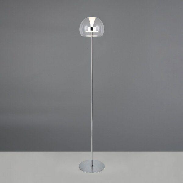 Trio Lighting Λάμπα δαπέδου LED Flynt, ύψος 130 cm, χρώμιο, μέταλλο, CCT, ρυθμιζόμενος, Μεταλλικό, Σαλόνι / τραπεζαρία, Μέταλλο, σύγχρονο